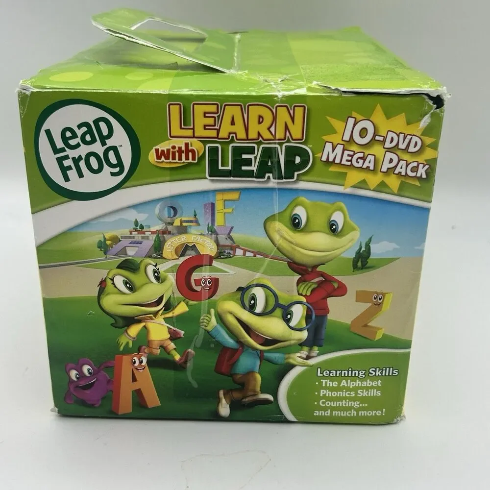 LeapFrog Learn With Leap 10 DVD Mega Pack Educational Preschool Reading Math